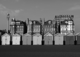 Much-photographed for their colours, these Victorian houses and beach huts also look great in monochrome!